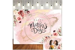 LTLYH 7x5ft Happy Mother's Day Backdrop Thanks Mother Party Photo Backdrops Mom's Day Party Decorations Backdrop Mother's Day Birthday Background 176