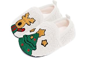 UCUHNB Kids Slippers Toddler Smile Face House Slippers Indoor Home Non-Slip Rubber Sole Shoes Warm Cozy Socks