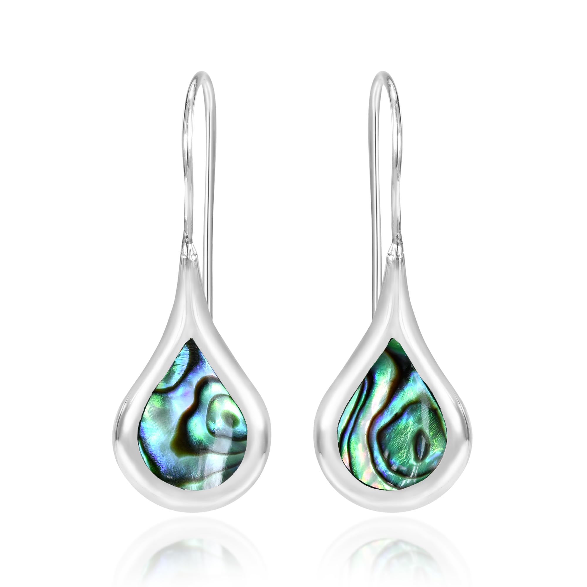 Chic Teardrop w/Abalone Shell Inlay .925 Sterling Silver Dangle Earring