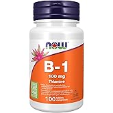 NOW Supplements, Vitamin B-1 100 mg, Energy Production, Nervous System Health, 100 Tablets