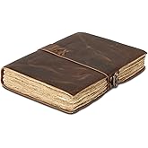 Vintage Leather Journal Handmade Buffalo Deckle Edge Paper – Leather Bound Journal for Women Men Vintage C-Lock Closure Ideal for Writing & Travel for Artists