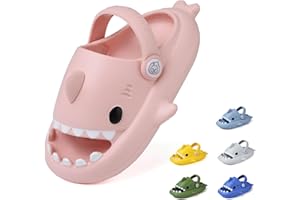 GUUMOR Kids Shark Slides, Shark Slippers for Kids Boys Girls, Cloud Pillow Slides with Thick Sole, Soft, Non-slip