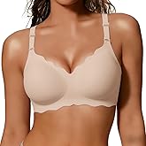 COCOMARTS Jelly Bras for Women No Underwire Scalloped Push Up Wireless Bralettes Seamless Soft Comfort Everyday Tshirt Bra