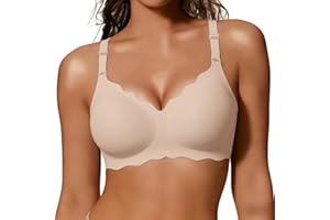 COCOMARTS Jelly Bras for Women No Underwire Scalloped Push Up Wireless Bralettes Seamless Soft Comfort Everyday Tshirt Bra