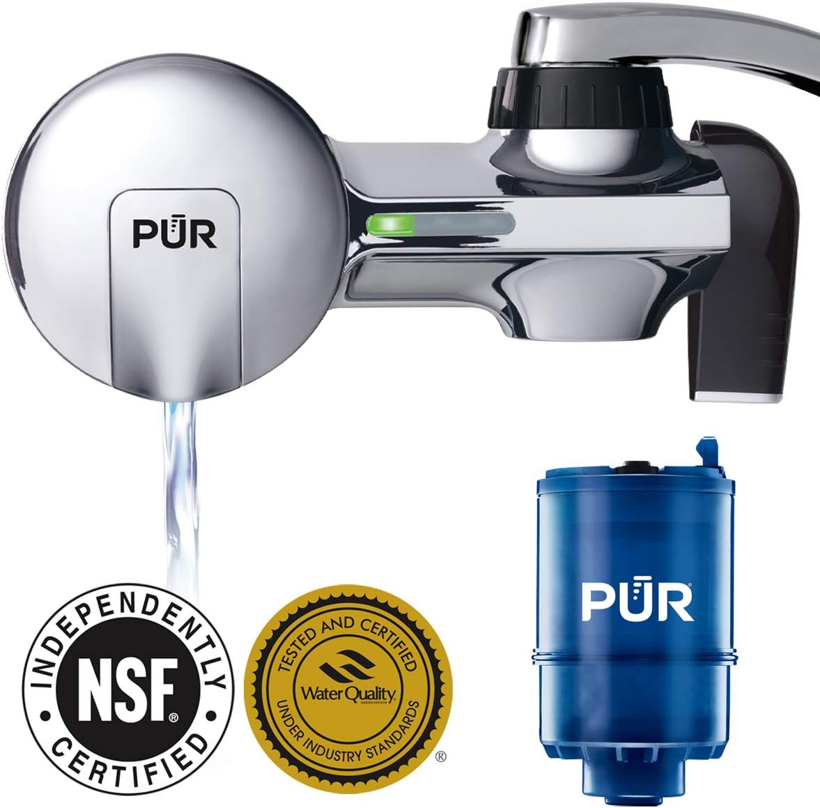 PUR PFM400H Faucet Water Filtration System, Horizontal, Chrome - - 