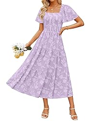 ZESICA Women‘s Summer Boho Floral Midi Dress 2025