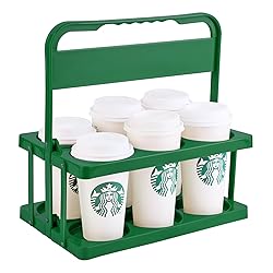 Bodaon 6 Cup Drink Carrier with Handle, Plastic Cup