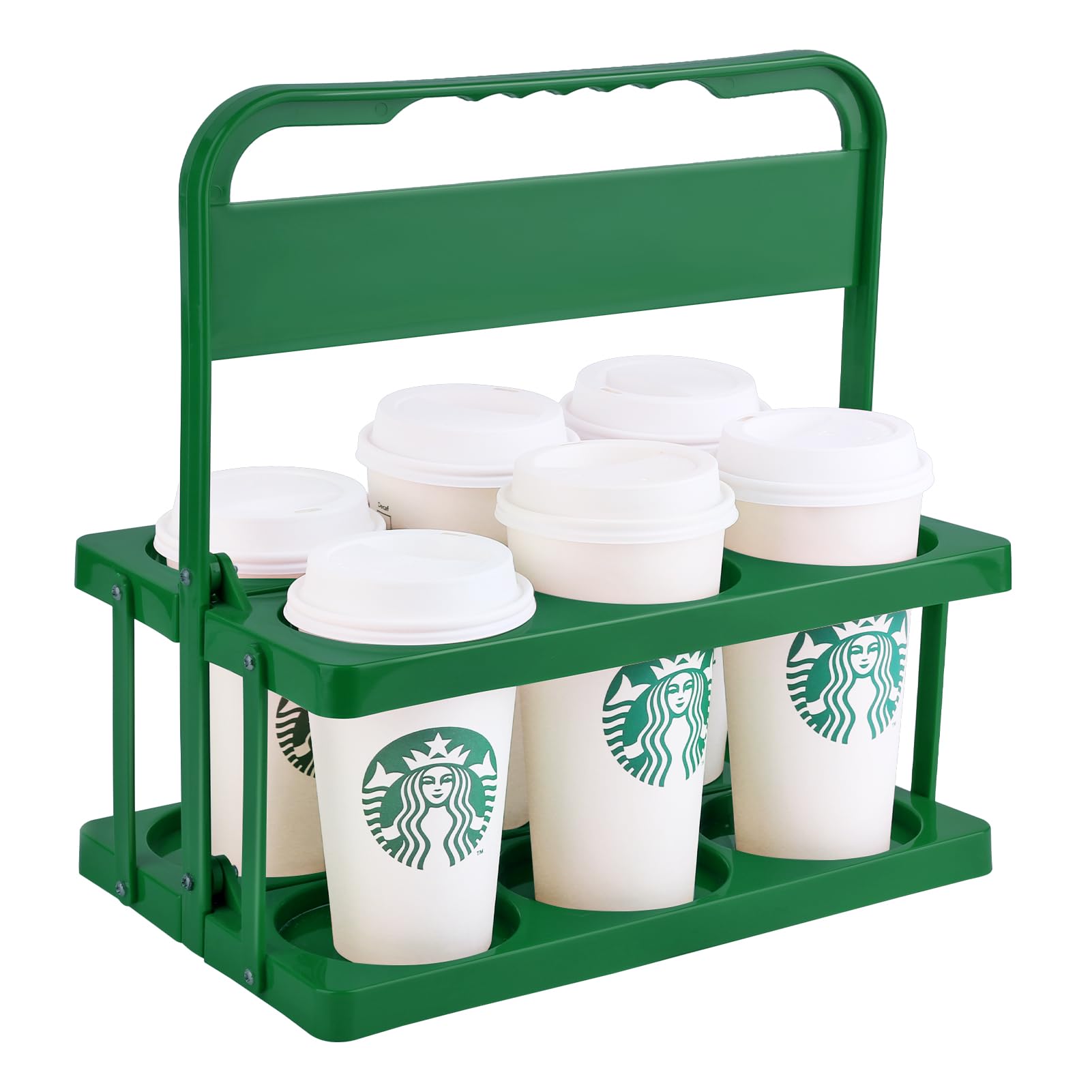 Bodaon 6 Cup Drink Carrier with Handle, Plastic Cup