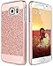 BENTOBEN Galaxy S6 Case,Samsung Galaxy S6 Case, Shockproof Sparkle Glitter Bling Shiny Slim Luxury Faux Leather Protective Phone Case Cover for Samsung Galaxy S6 (G920) for Girls/Women, Rose Gold