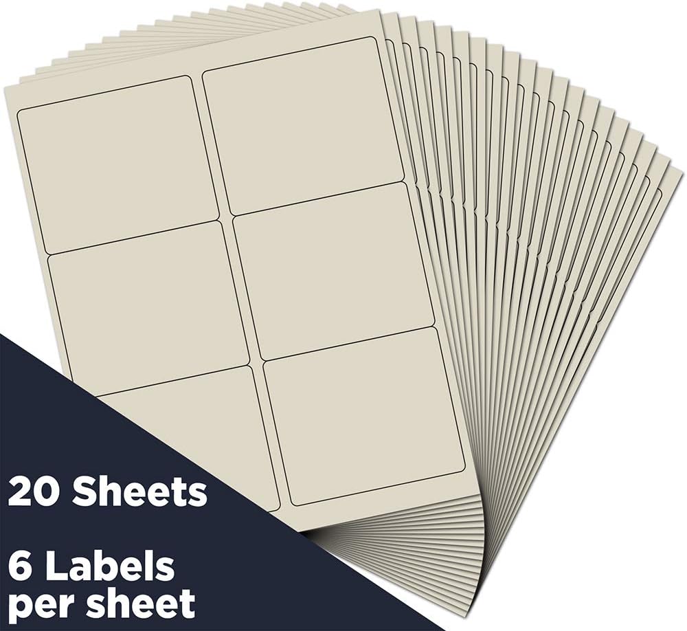 JAM PAPER Shipping Address Labels - Large - 3 1/3 x 4 - Ivory - 120/Pack : Office Products