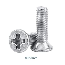 100Pcs/Bag M3 Machine Screws,9Types M3 Flat Head