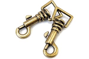 VersaKits 10 Pcs Small Trigger Clips Heavy Duty Swivel Snap Hooks Pet Buckle Spring Clasps with Trapezoid Tail, Bronze, 1/2''