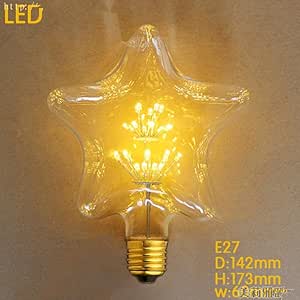 Star Heart Shape 2W LED Edison Lámpara Luz Vintage Bombilla Lámpara