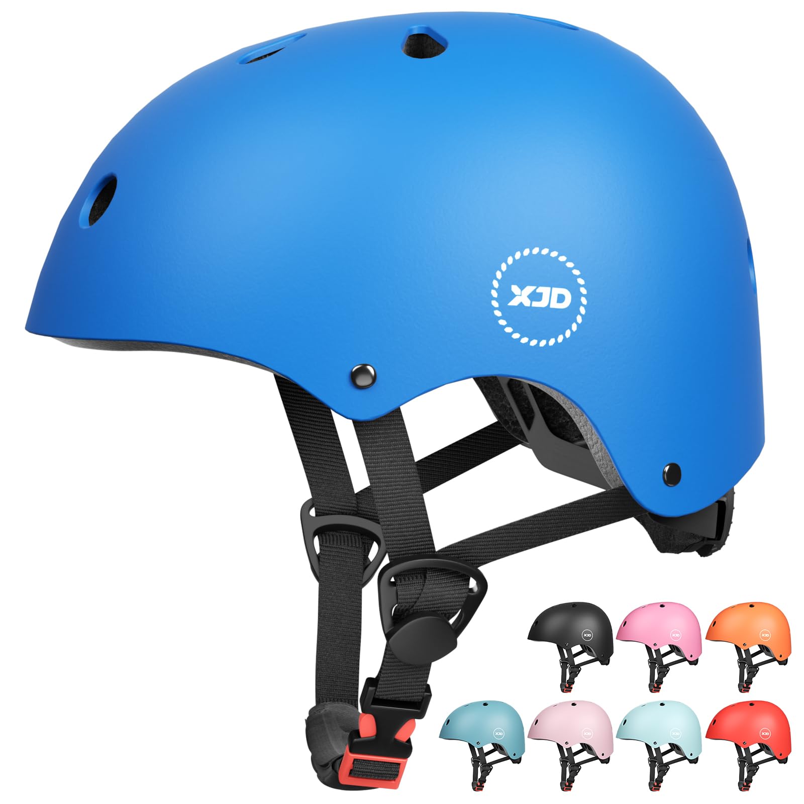 XJD Kids Helmet Toddlers Bike Helmet Age 3-13 Years Adjustable Skateboard Helmet for Cycle BMX Scooter Roller Skating for Children Boys/Girls (Blue, M)
