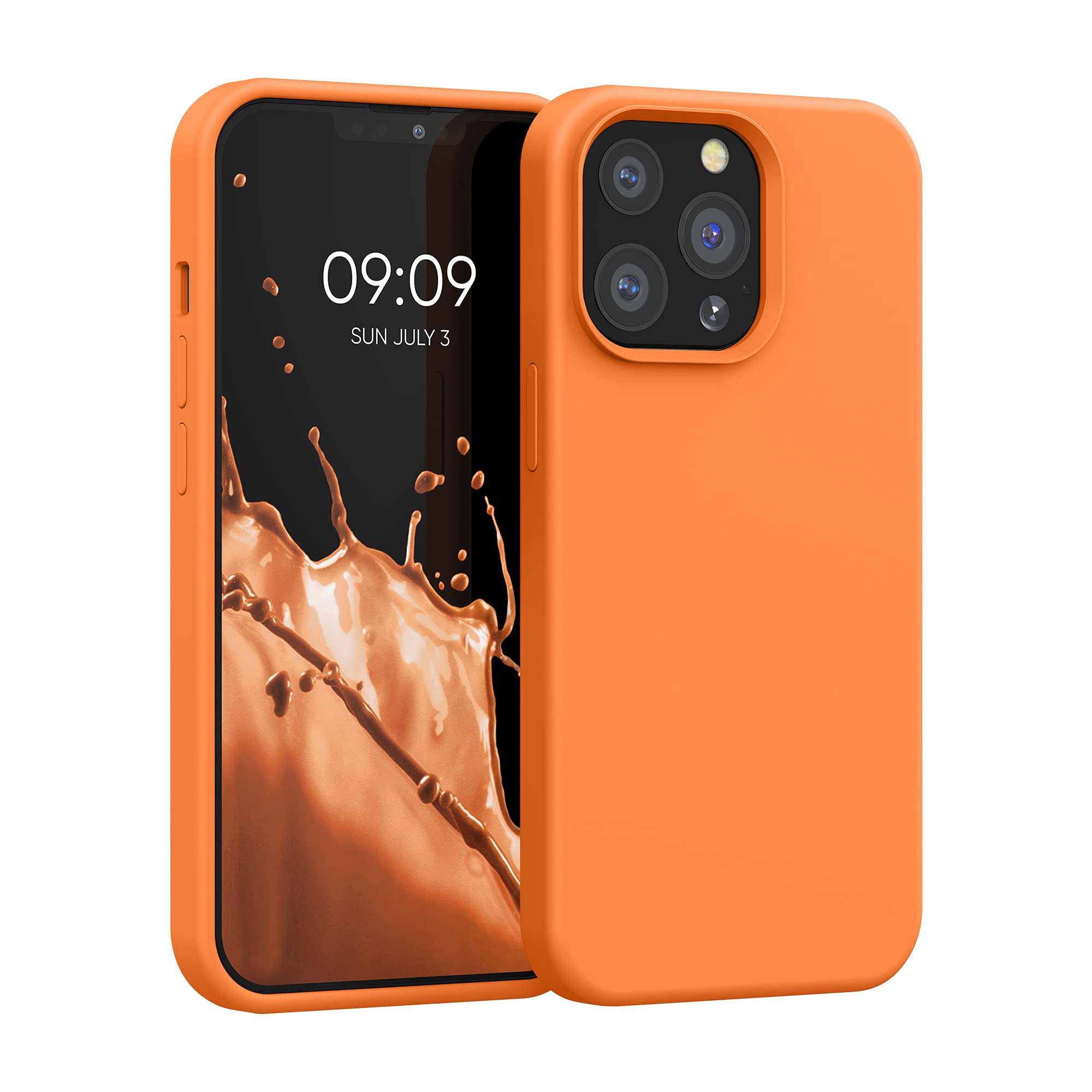 kwmobile Case Compatible with Apple iPhone 13 Pro Case - TPU Silicone Phone Cover with Soft Finish - Fruity Orange โ image 1