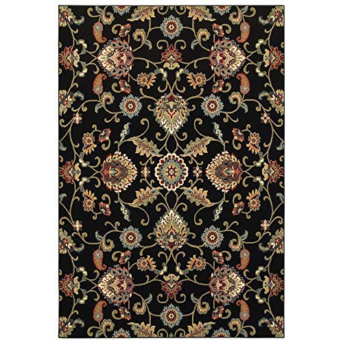 Oriental Weavers Kashan Area Rug, 5" x 8", Black/Multicolor