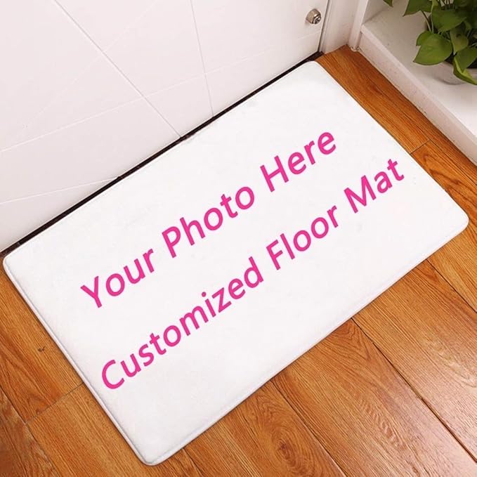 Amazon De Yyfq Personalisierter Rutschfester Badezimmerteppich Mit Foto Namens Logo