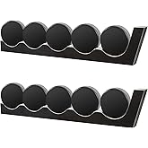 Beeveer 2 Pcs Wooden Hockey Puck Display Shelf Wall Mount - Wood Rack Holder for Players Team Gifts, Living Room Storage Decoration Accessories (Black, Fresh Design)