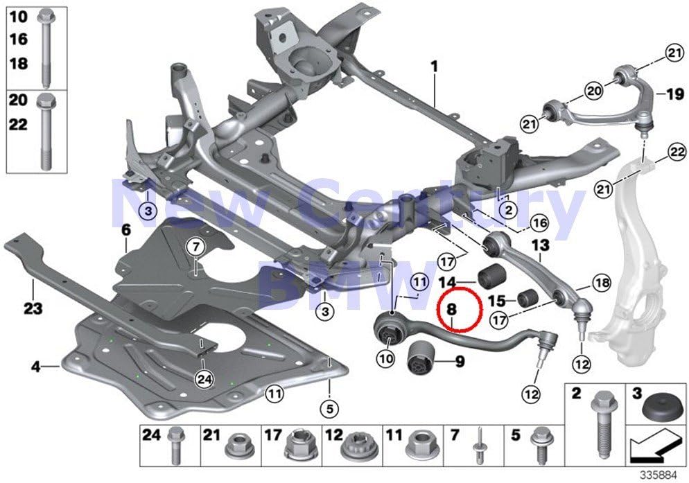 BMW Genuine Front Axle Suspension Right Tension Strut With Rubber Mounting X5 35dX