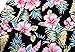 Women's Sleeveless Vintage Rockabilly Swing Hawaiian Floral Print Dress, Black, USA 2-4 (Tag S)