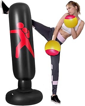 Amazon Mika エアーサンドバッグ エアースタンディングバッグ ボクシング サンドバッグ ストレス解消 エアボクシンググローブが付属しています エクササイズ 自宅用 大人 子供 Pvc材質 Mika サンドバッグ