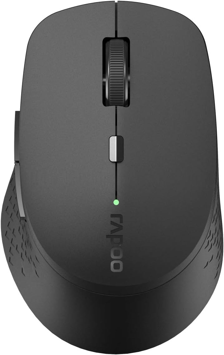 Rapoo M300 Silent souris Ambidextre RF sans fil + Bluetooth Optique 1600 DPI, Black, Kompakt