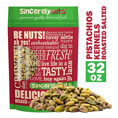 Sincerely Nuts Pistachios Roasted and Salted Kernels (Meats) No Shell - 2 Lb. Bag - | Healthy Snack Food | Great for Cooking | Source of Fiber & Protein | Gourmet Flavor | Vegan, Kosher & Gluten Free