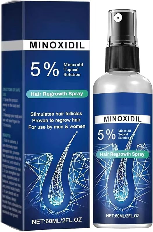 Minoxidil Hair Serum spray for Men and Women, 5% Minoxidil Hair Serum, promotes hair growth, makes hair and beard thicker and fuller- 60ml