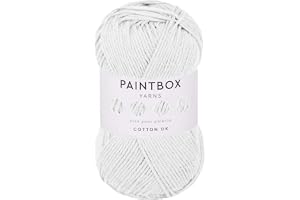 Paintbox Yarns 100% Cotton DK Yarn 1.76oz / 50g, 137yds / 125m | Paper White Wool For Crochet, Knitting - Soft, Lightweight Double Knit Yarn For Clothes