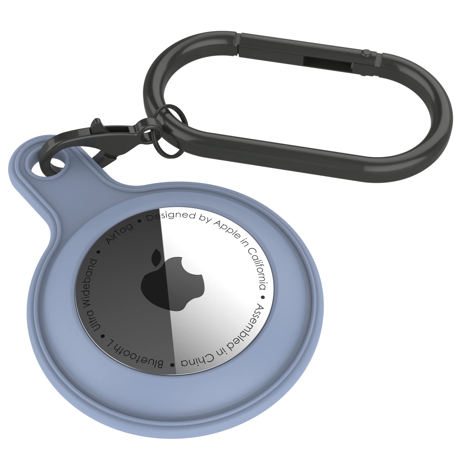 Punkcase Silicone Case for AirTag Anti-Scratch Protective Skin Cover Holder with Loop Keychain for AirTags | Securely Attaches to Keys, Backpacks, and Luggage [Elegant Purple]