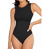 YOGINGO Women's Crew Neck Sleeveless Bodysuits Racerback Halter Tank Top Body Suits for Womens Sexy Going Out Leotards