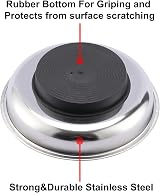 CASOMAN 3-Piece Stainless Steel Magnetic Trays Round Square Parts Organizer view 4
