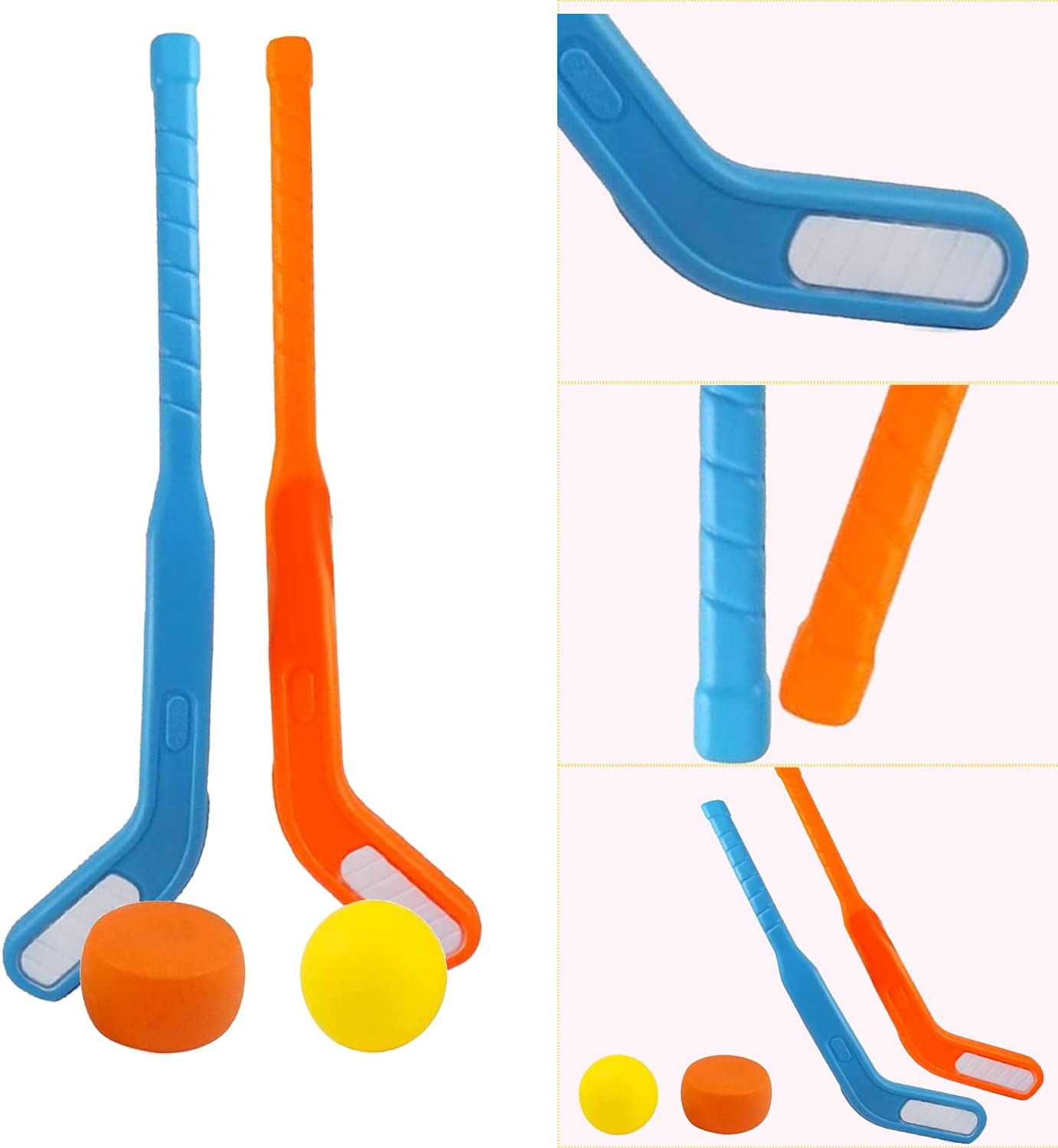 Liberty Imports Face Off Dual Hockey Sticks Youth Outdoor Sports Set for Kids Puck and Ball (1 Pack): Toys & Games