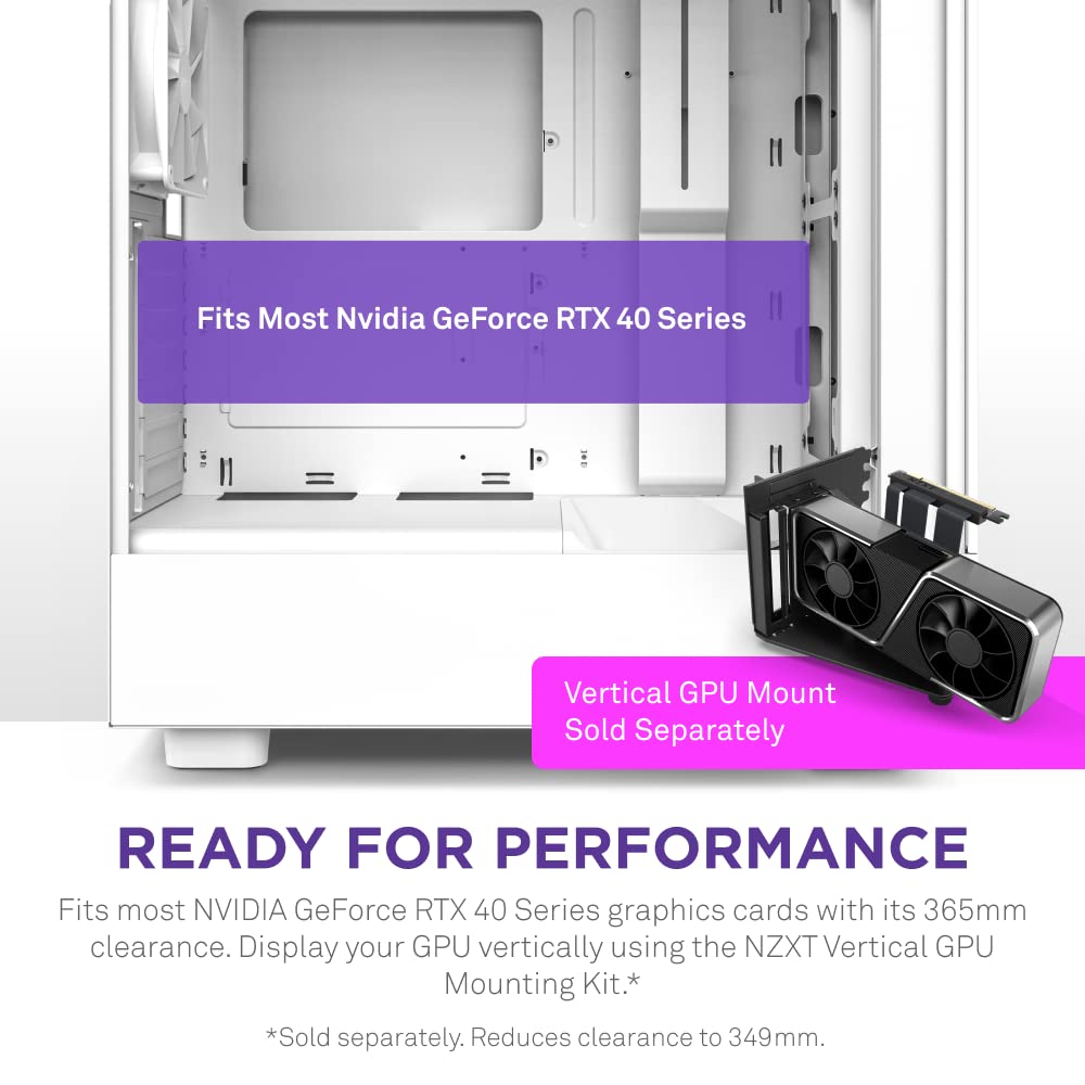 Nzxt H5 Elite - Cc-H51Ew-01 - Atx Mid Tower Pc Gaming Case - Front I/O Usb Type-C Port - Quick-Release Tempered Glass Side Panel - White - View 6