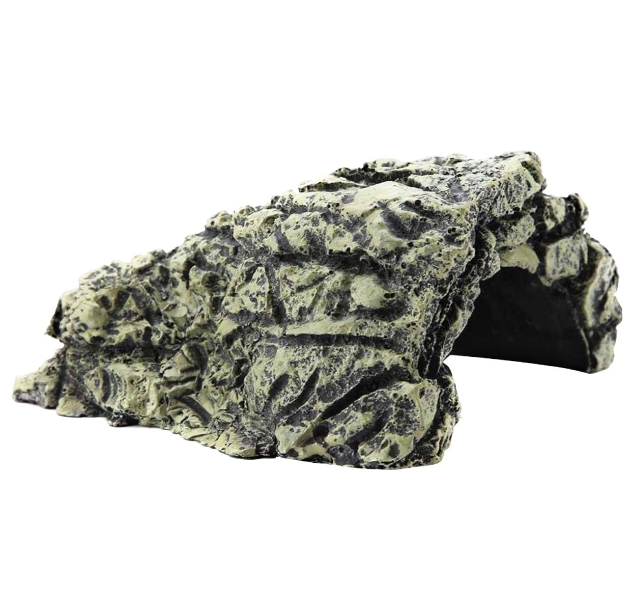 Nomoy Pet Rock Resin Material Reptile Hide Cave Shelter For Gecko Snake Lizard Turtle Basking Platform Fish Tank Hide Cave Natural Habitat Rock Resin Floating Island Aquarium Stone Decor