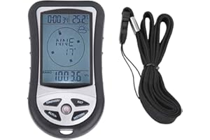 Topyond Multi-Functional Electronic Altimeter, Digital Altimeter Barometer, Blue LED Backlight Meter, Essential for Outdoor Climbing, Hiking, Hunting, Camping and Travel