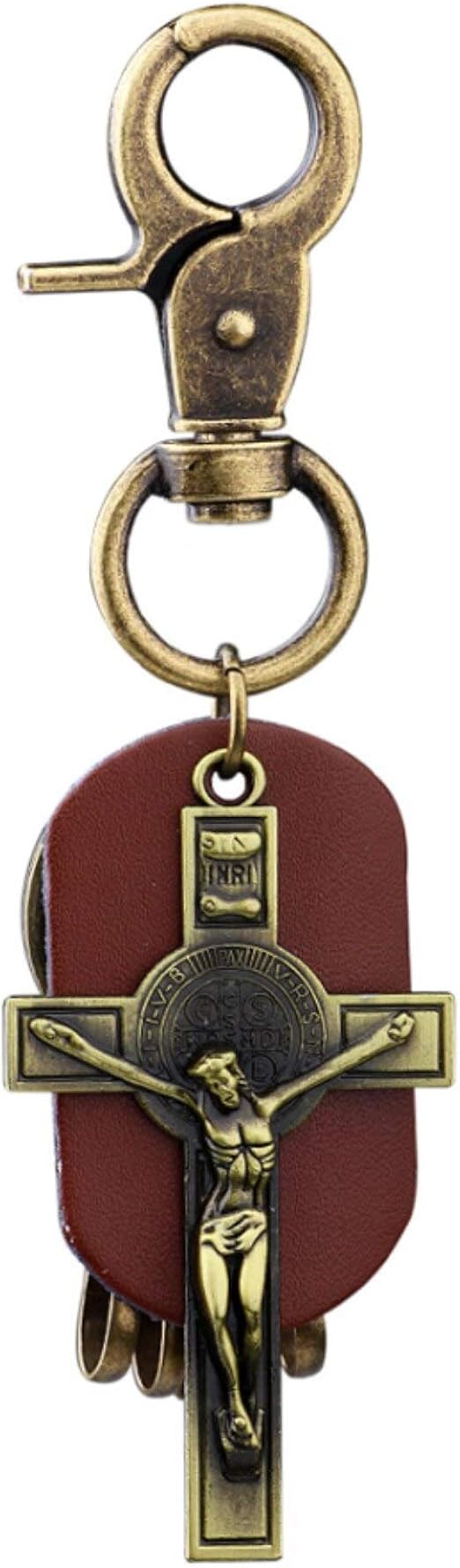 WoCart Jesus Christ Keychain Keyrings, Crystal Rhinestone Jesus Cross