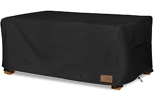 Aacabo Waterproof Outdoor Coffee Table Cover,Rectangular Patio Small Side Table Cover,Outdoor Table Covers Rectangle Waterproof,48 x 28 x 16 inch -Black