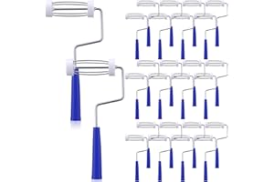 Leumoi 24 Pcs 4 Inch Paint Roller Frame 5 Wire Galvanized Steel 4 Inch Roller Frame Handle House Painting Supplies for Home Walls Ceiling Small Areas Edges and Corners, Blue