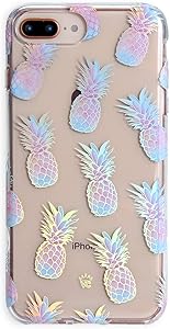 Velvet Caviar Compatible with iPhone 7 Plus Case & iPhone 8 Plus Case Pineapple for Women & Girls - Cute Clear Protective Phone Cases (Holographic Pineapples)