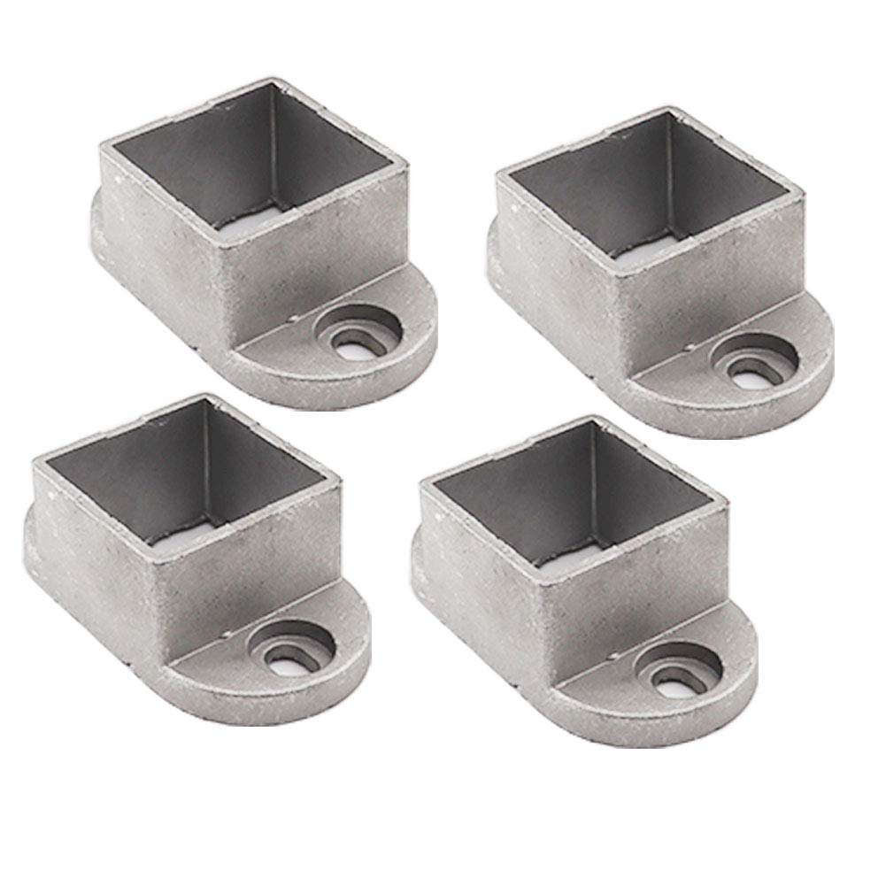 KAIISSA Heavy Duty Wood Post Base Cover Skirt Flange Cast Aluminum Fence Post Base Support Post Deck Bracket Cover Support Trim Anchor for Porch Railing Deck Handrail (4-Pack) Silver