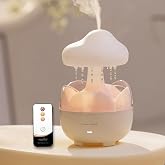 DEALFUN Raindrop Portable Humidifier,Cloud Essential Oil Diffuser,230ml Capacity,Remote Control,with Night Light and Waterless Auto Shut-Off,for Office Room Bedroom Livingroom