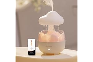 DEALFUN Raindrop Portable Humidifier,Cloud Essential Oil Diffuser,230ml Capacity,Remote Control,with Night Light and Waterles