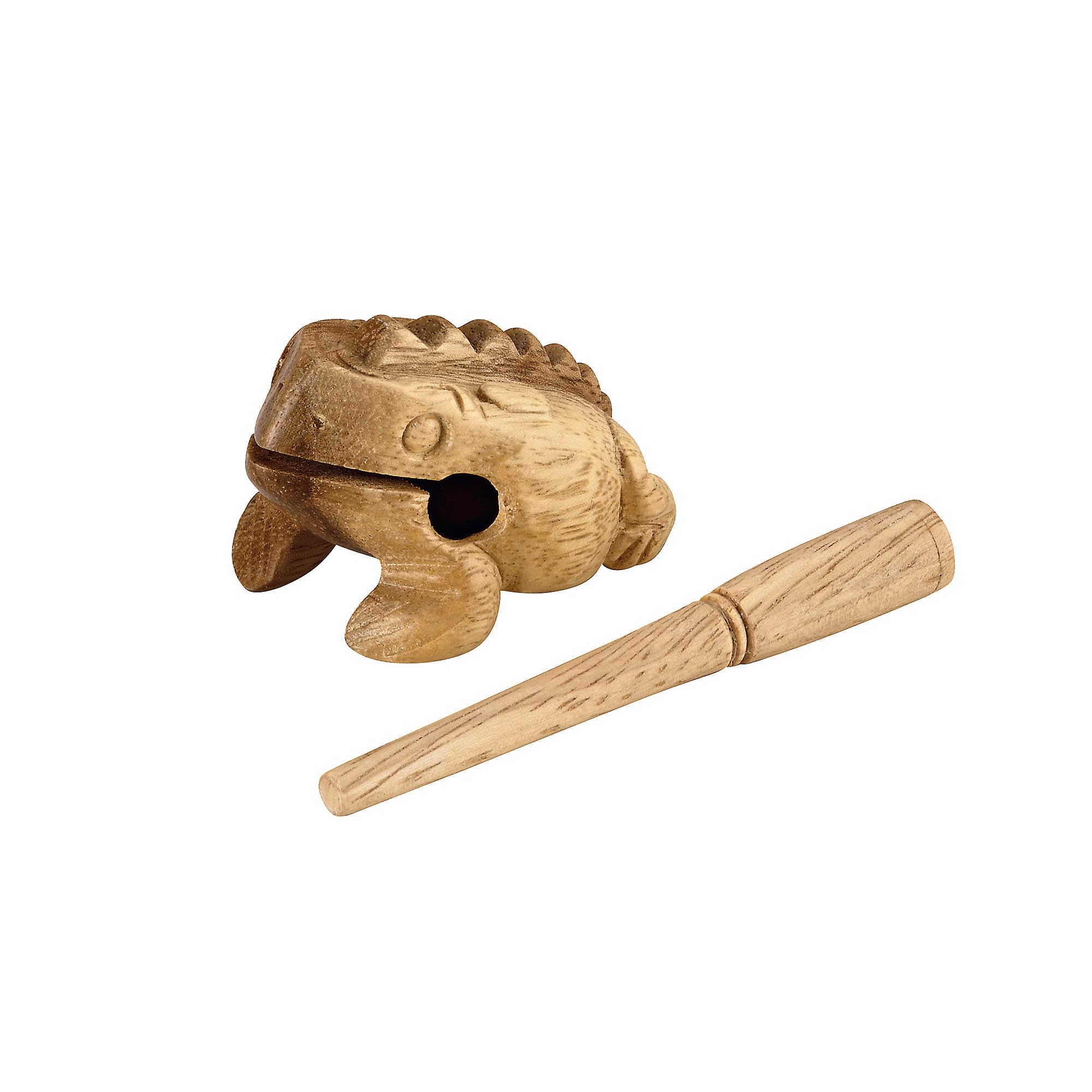 Nino Percussion Wood Frog Guiro - Larges Musical Instrument for Children from 3 Years - Siam Oak, Natural (NINO517)
