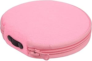 ELEZAY Small CD Case Round Felt 20 Capacity CDs Storage Wallet DVD Disc Holder, Pink