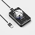JUXINICE USB Volume Adjustment Knob with Rotate Volume Adjustment & USB Disk Playback, PC Sound USB Volume Knob Multimedia Controller for Win 7, 8, 10, 11 MAC (Black), CP090