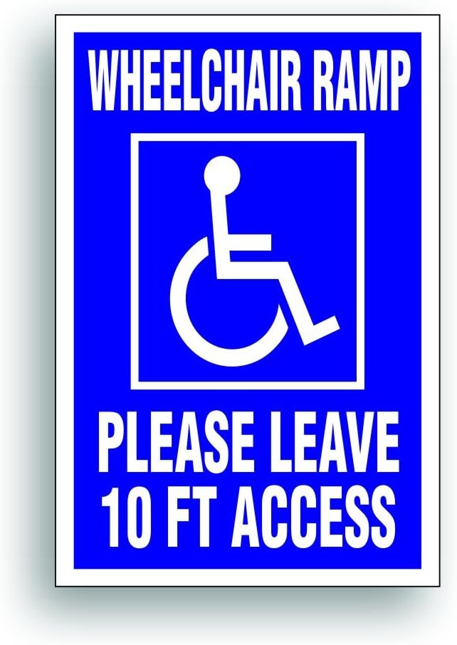 Solar Graphics USA Handicap Decal Sticker - Wheelchair Ramp 10 Ft for Handicapped Van, Bus, Vehicle with Disability Lift - 4 x 6 inch