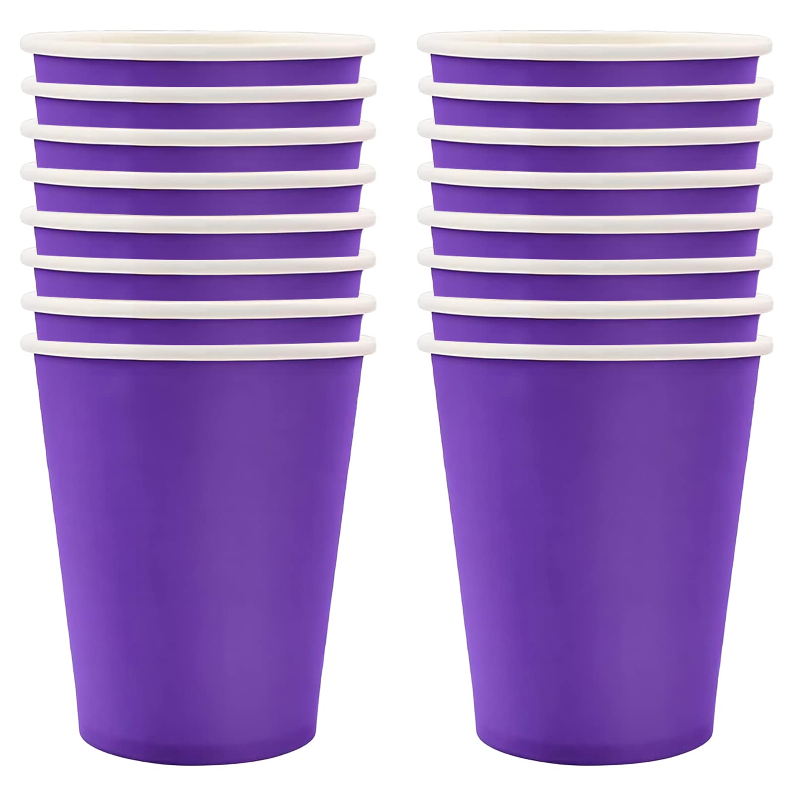 POPOYU 16Pcs Dark Purple Party Paper Cups,Dark Purple Party Tableware Decor Dark Purple Disposable Paper Cup Dark Purple Plates for Kids Dark Purple Party Supplies Table Decorations