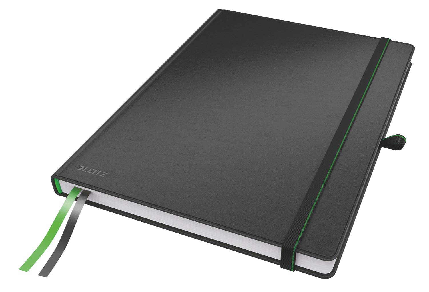 Leitz Complete Notebook A4 Lined, 160 Pages, 80 Sheets, Hardcover, 100 g/m² Paper FSC Certified, Fastener, Bookmark, Pen Loop, Black, 44720095