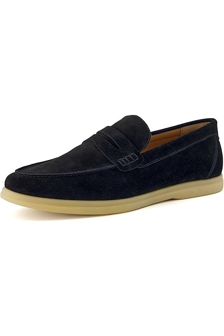 Stacy Adams Hopkins Penny Loafers For Men - Suede Moc Toe Slip-On Shoes With Comfort Footbed